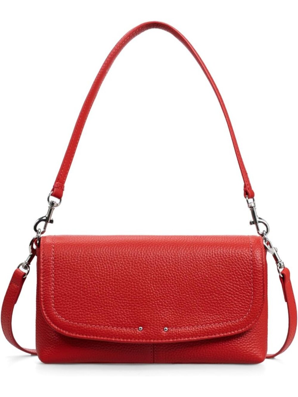 👜Women's Red Genuine Leather Crossbody Bag RFID Wallet Trendy Phone Purse